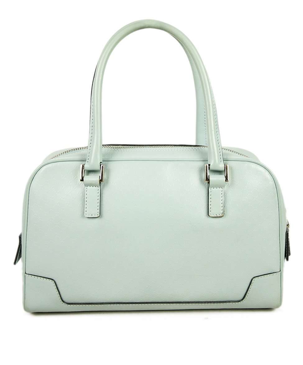 GUCCI PALE BLUE LEATHER SATCHEL