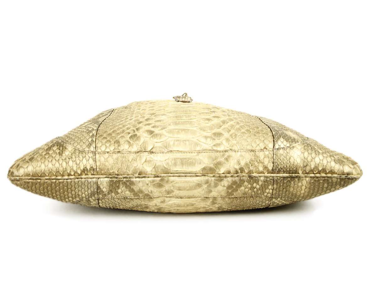 GUCCI BEIGE BROWN PYTHON SKIN HANDBAG