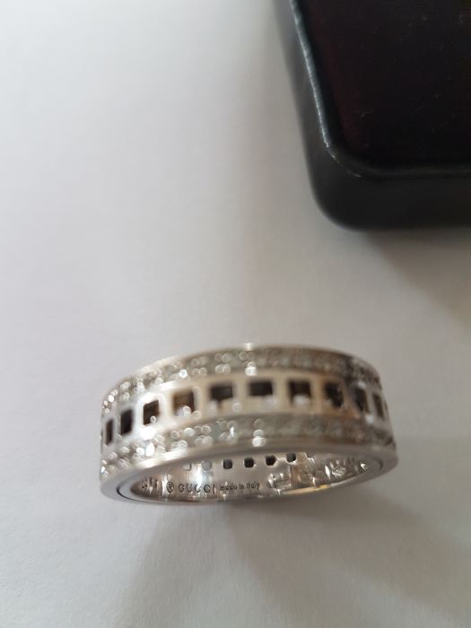 Gucci - spinning ring, 18K white gold and Diamond - Ring size 9.75