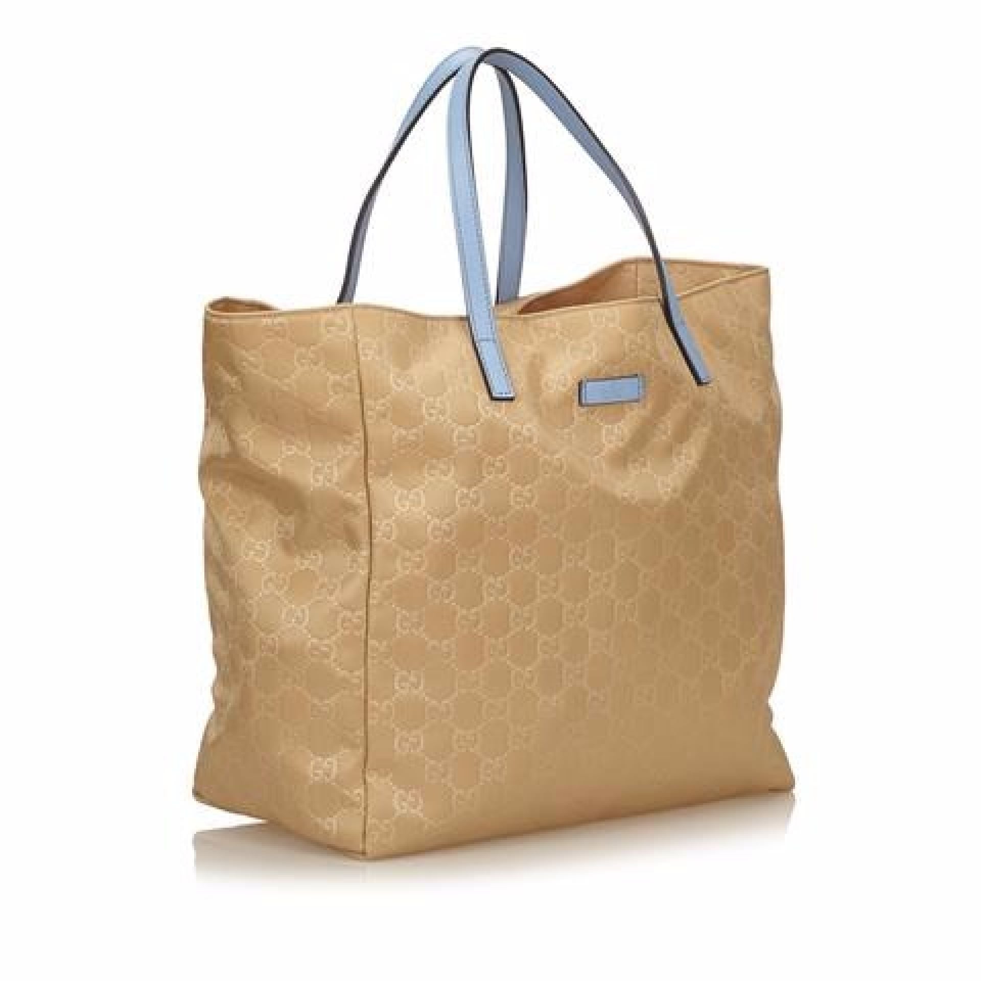 Tan Gucci Nylon Tote Bag