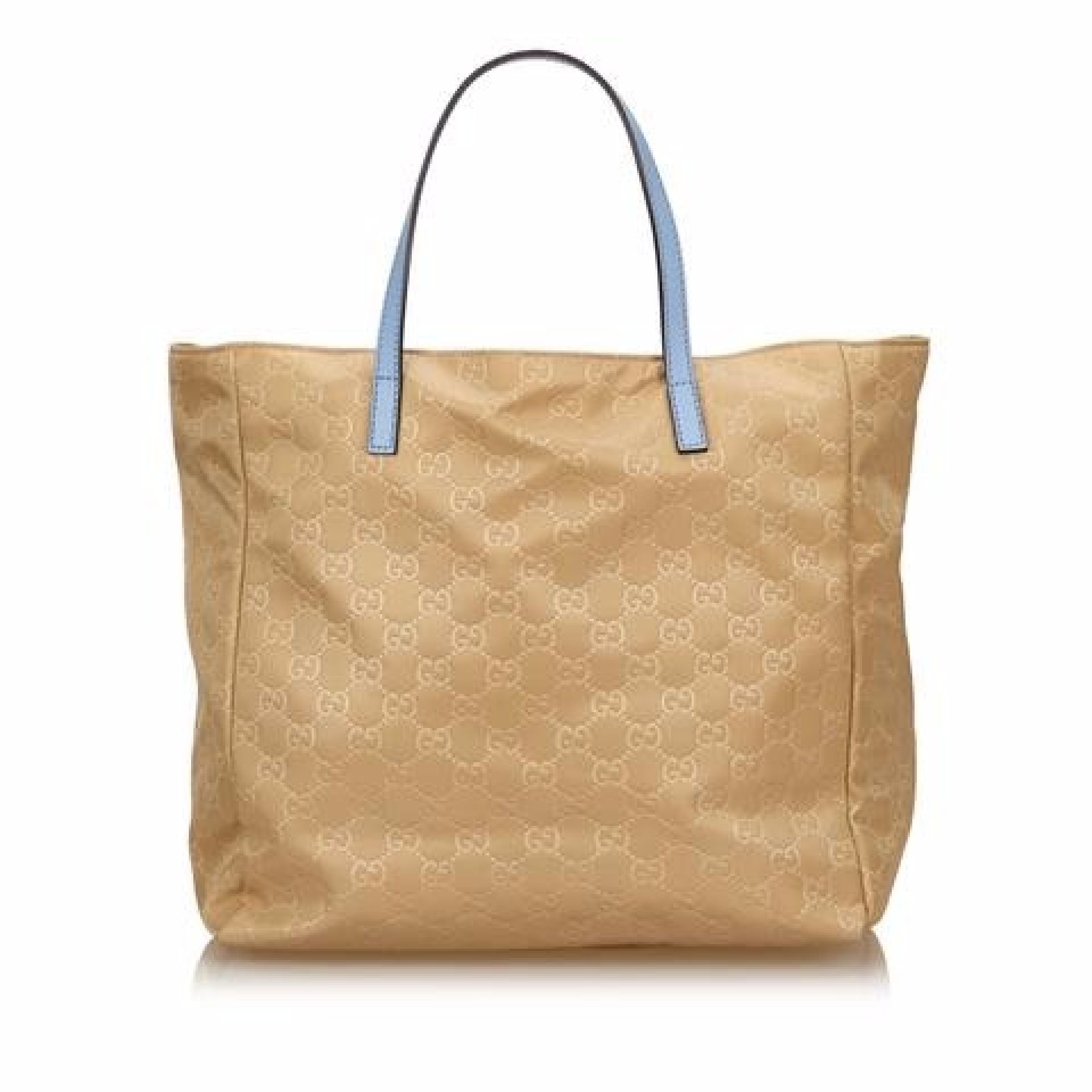 Tan Gucci Nylon Tote Bag