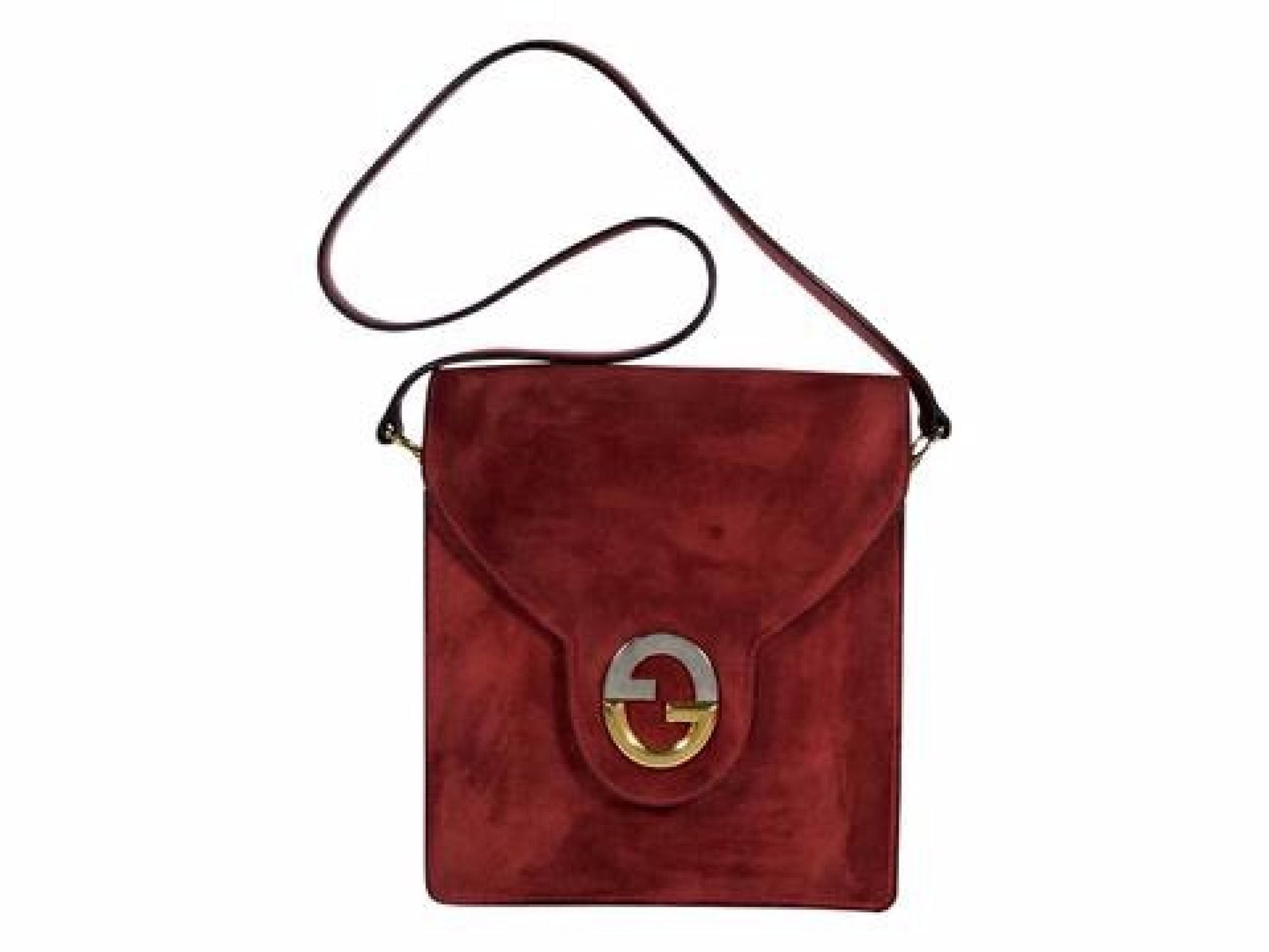 Red Gucci Suede Shoulder Bag