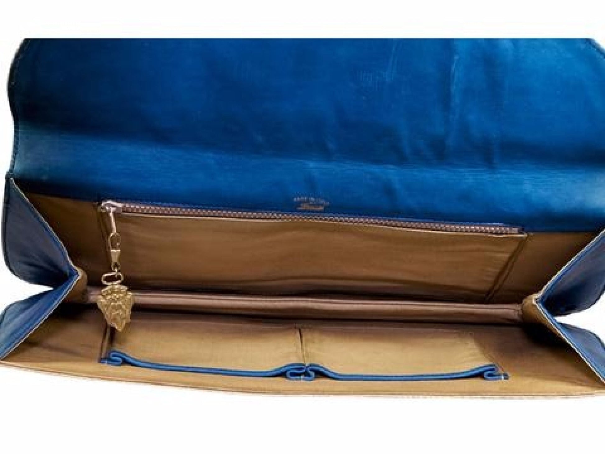 Tan & Blue Gucci Leather Clutch