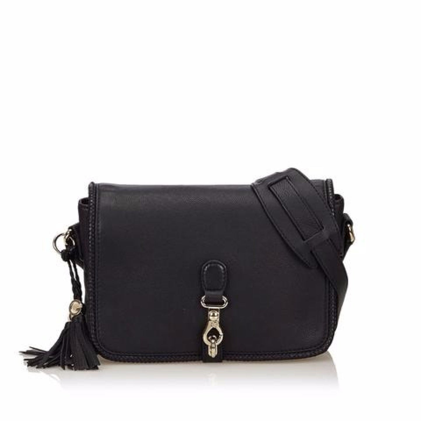 Black Gucci Leather Marrakech Messenger Bag