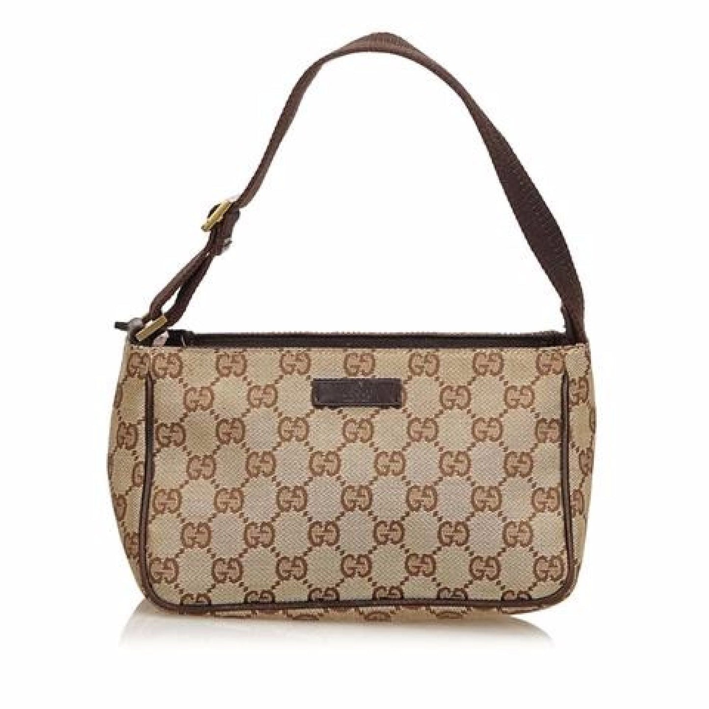 Tan Gucci Canvas Guccissima Baguette Bag