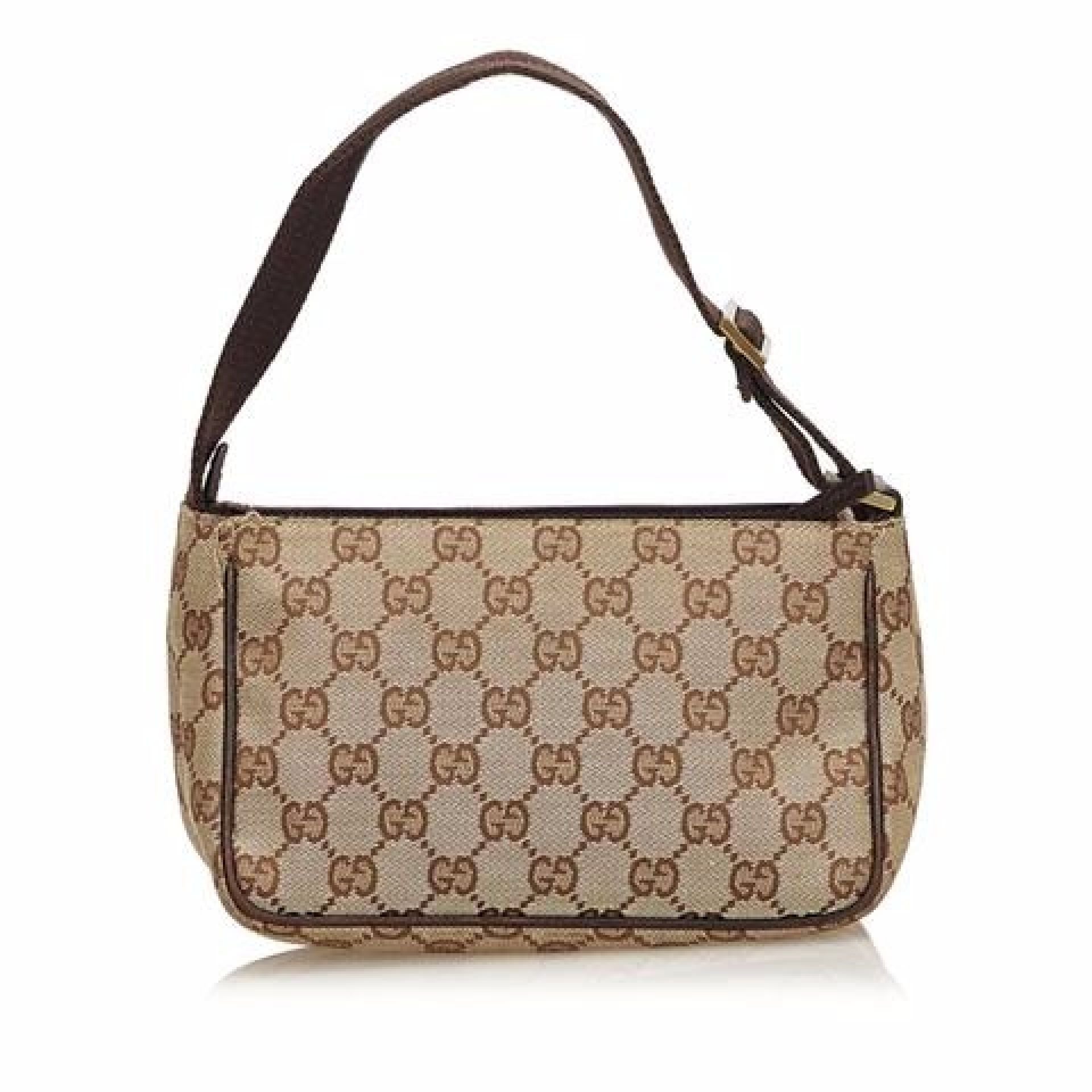 Tan Gucci Canvas Guccissima Baguette Bag