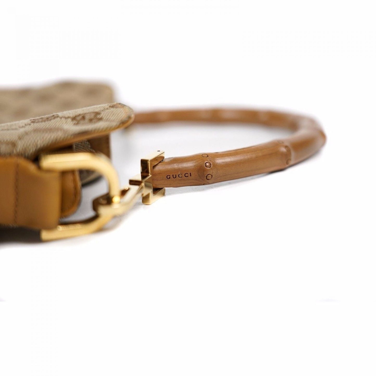 Gucci - Monogram Bamboo Handle Handbag