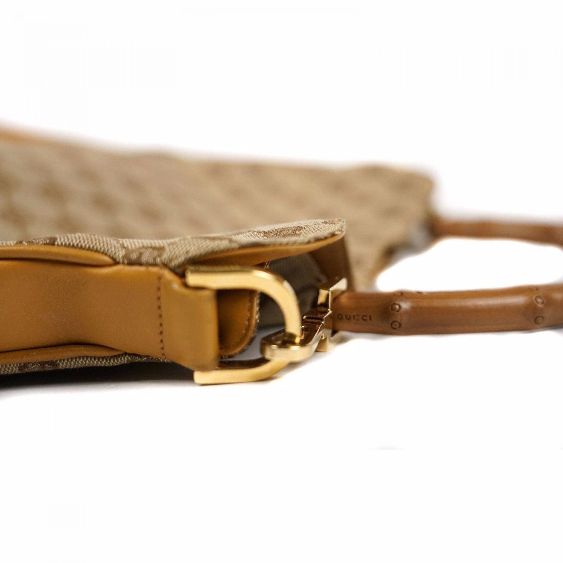 Gucci - Monogram Bamboo Handle Handbag