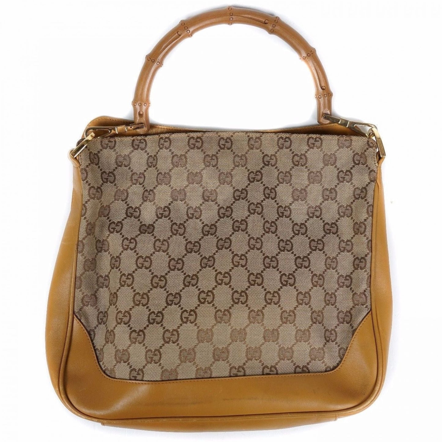 Gucci - Monogram Bamboo Handle Handbag