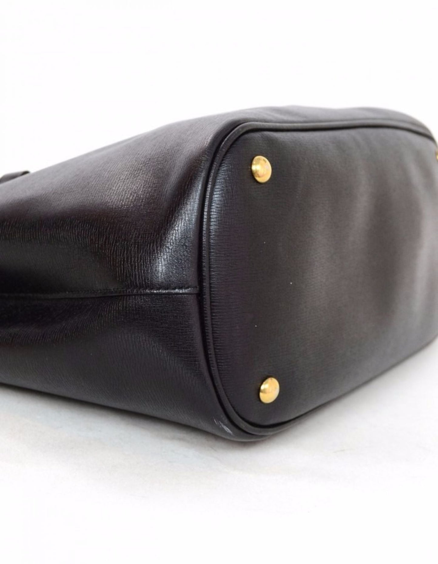 Gucci Black Medium Bright Bit Leather Satchel