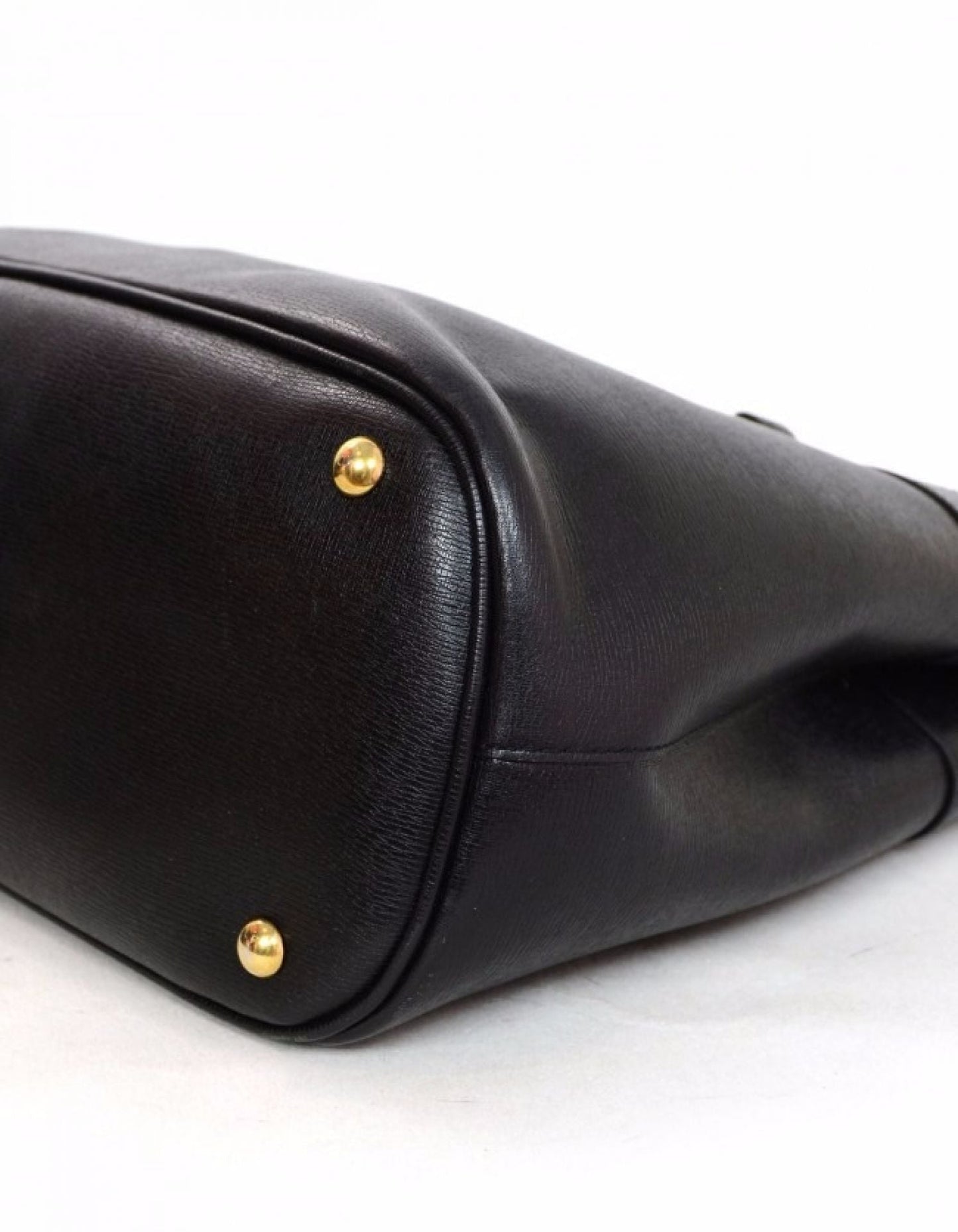 Gucci Black Medium Bright Bit Leather Satchel
