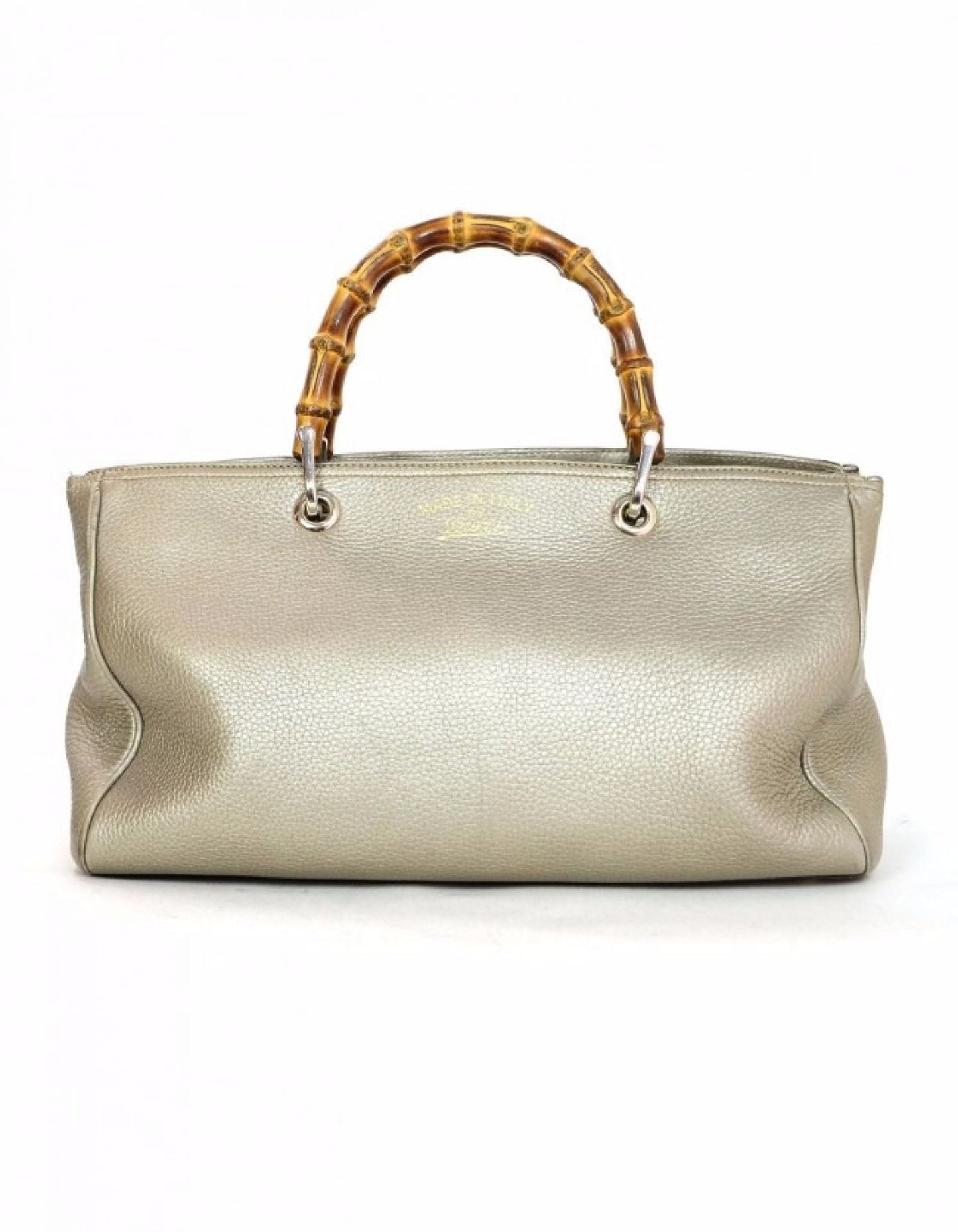 Gucci Golden Beige Calfskin Medium Bamboo Shopper Tote