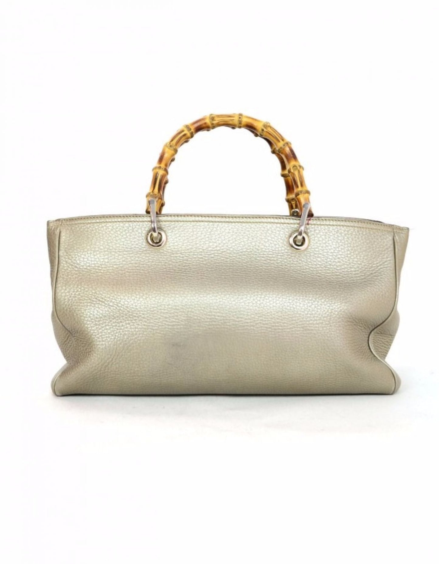 Gucci Golden Beige Calfskin Medium Bamboo Shopper Tote