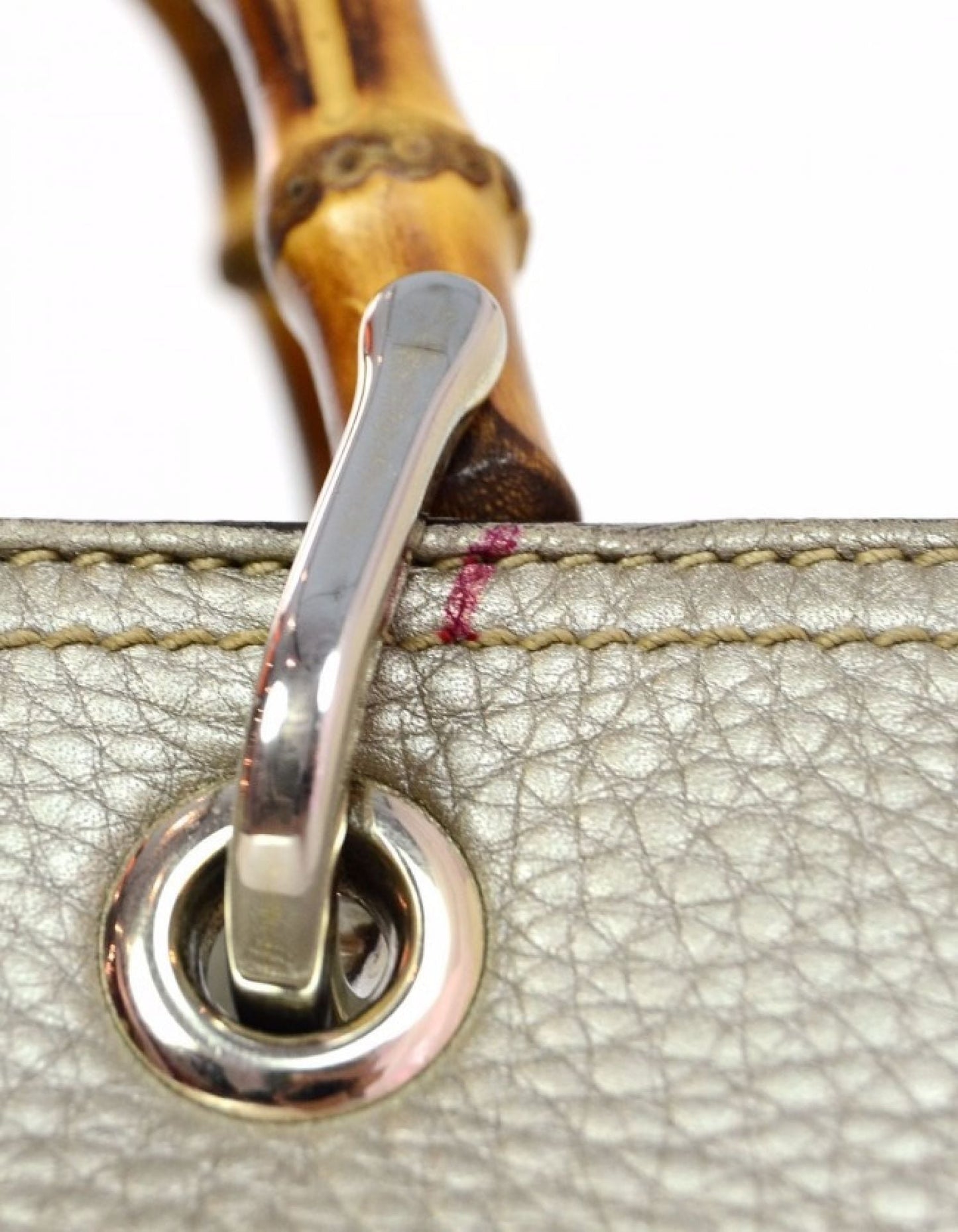 Gucci Golden Beige Calfskin Medium Bamboo Shopper Tote