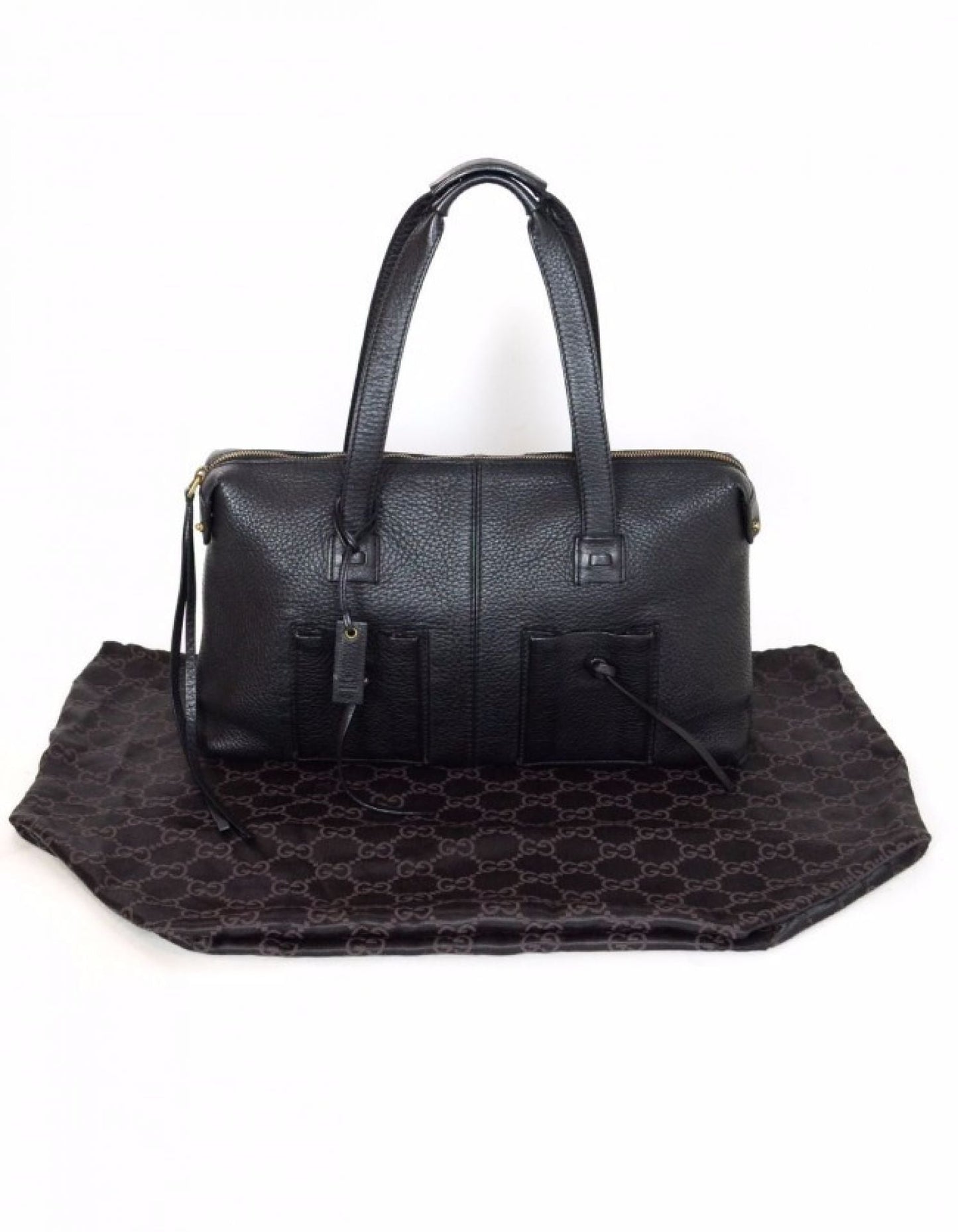Gucci Black Pebbled Leather Tote