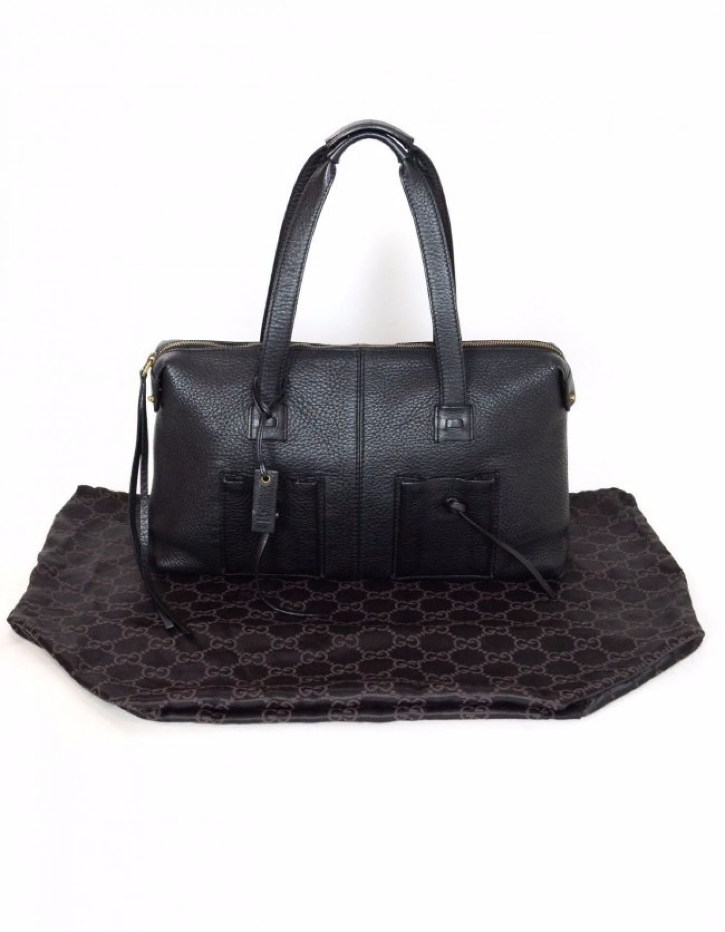 Gucci Black Pebbled Leather Tote