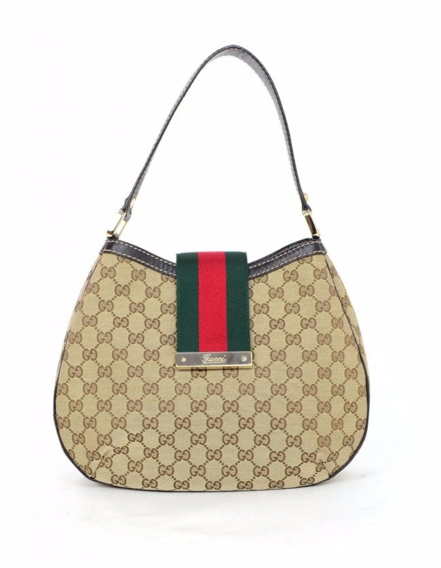 Gucci Monogram GG Canvas Lasies New Web Small Hobo Bag