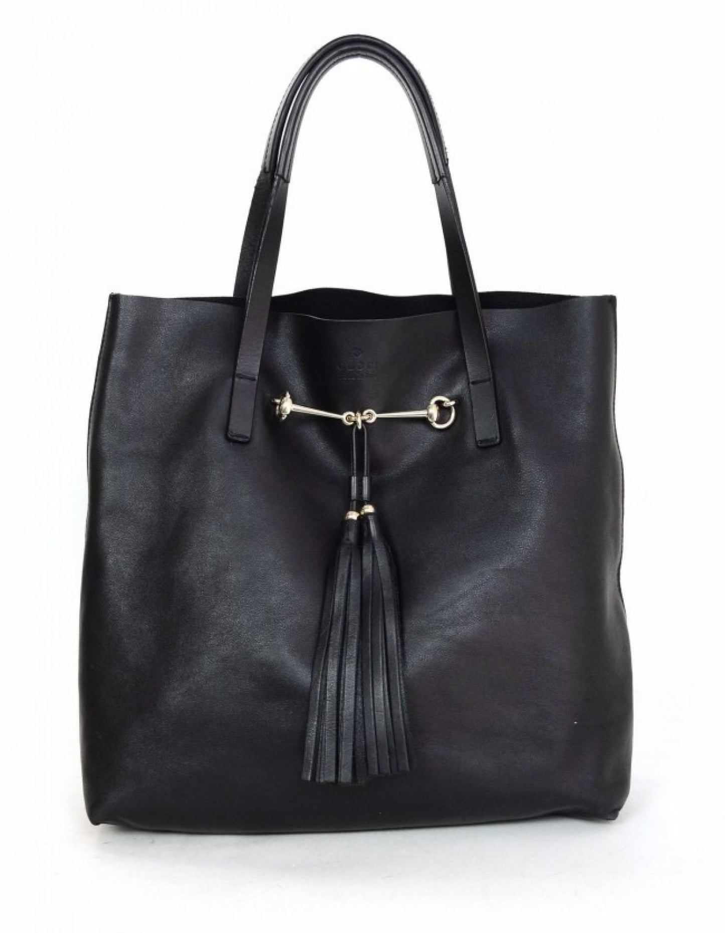 Gucci Black Leather Park Avenue Horsebit Tote