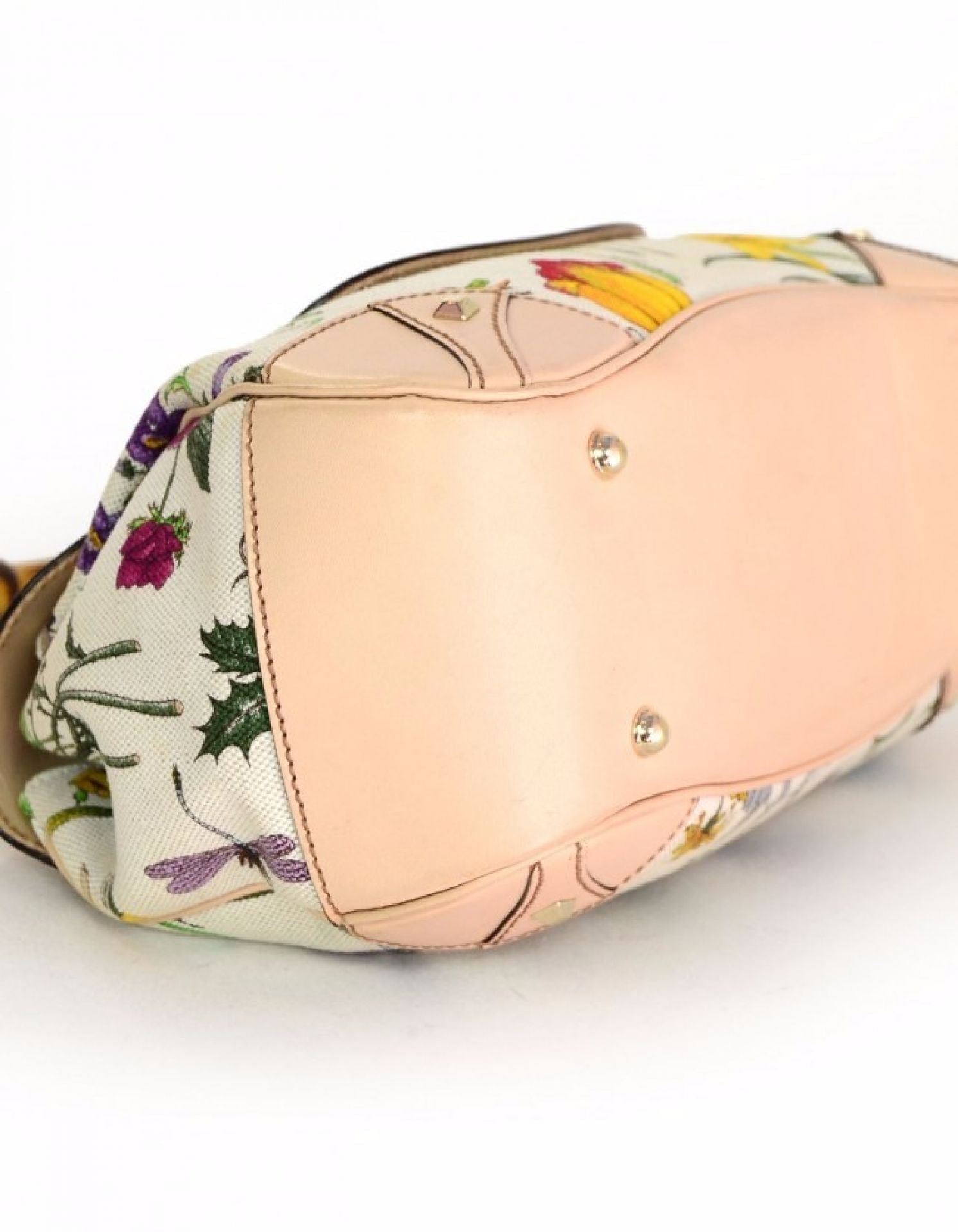 Gucci Flora Canvas & Bamboo Top Handle Bag