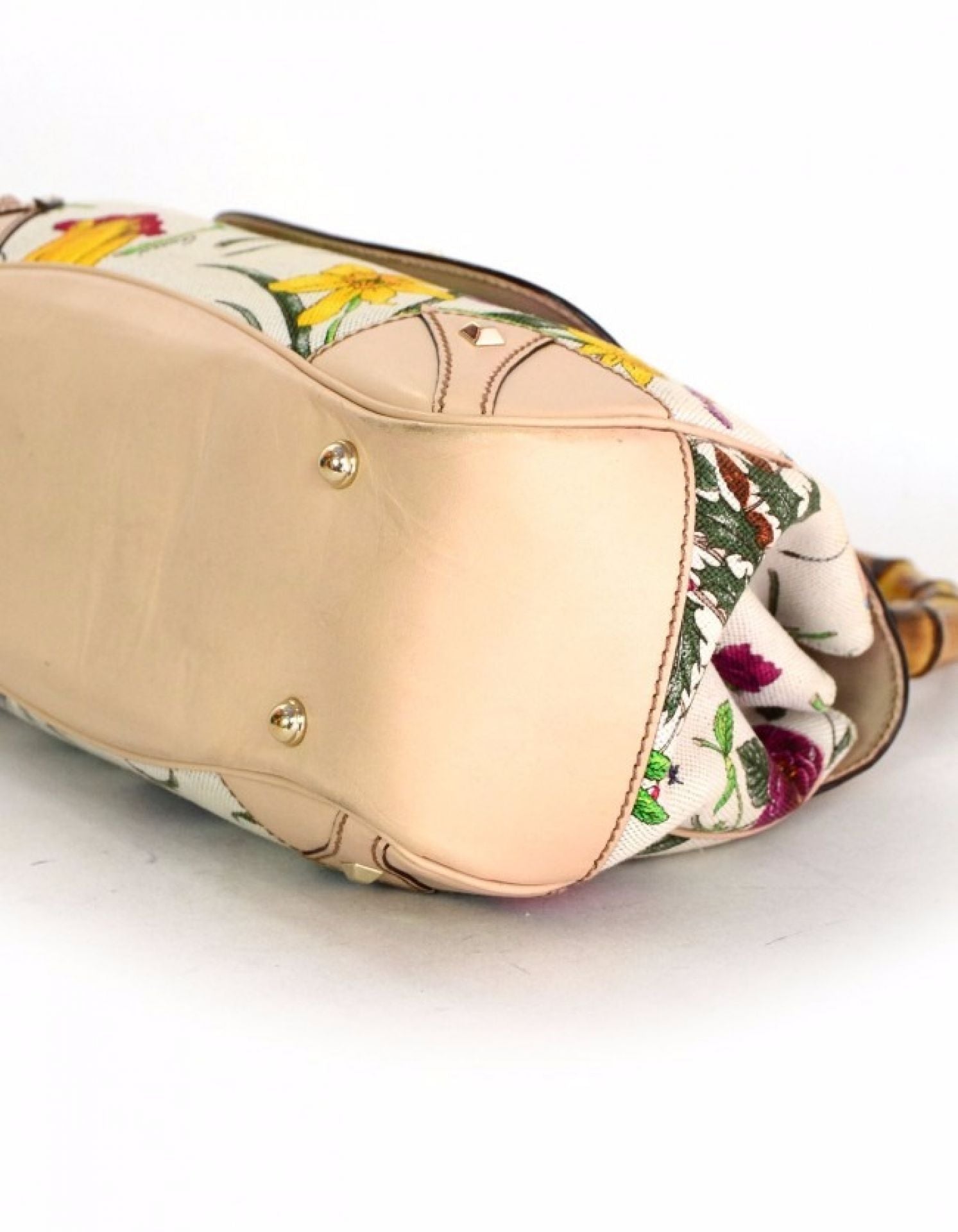 Gucci Flora Canvas & Bamboo Top Handle Bag