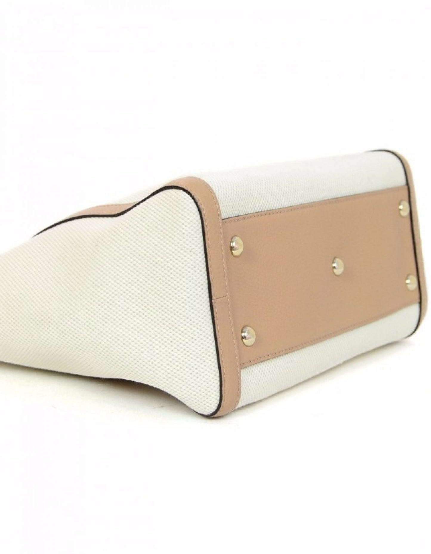 Gucci Off-White Canvas & Beige Leather Soho Satchel Bag