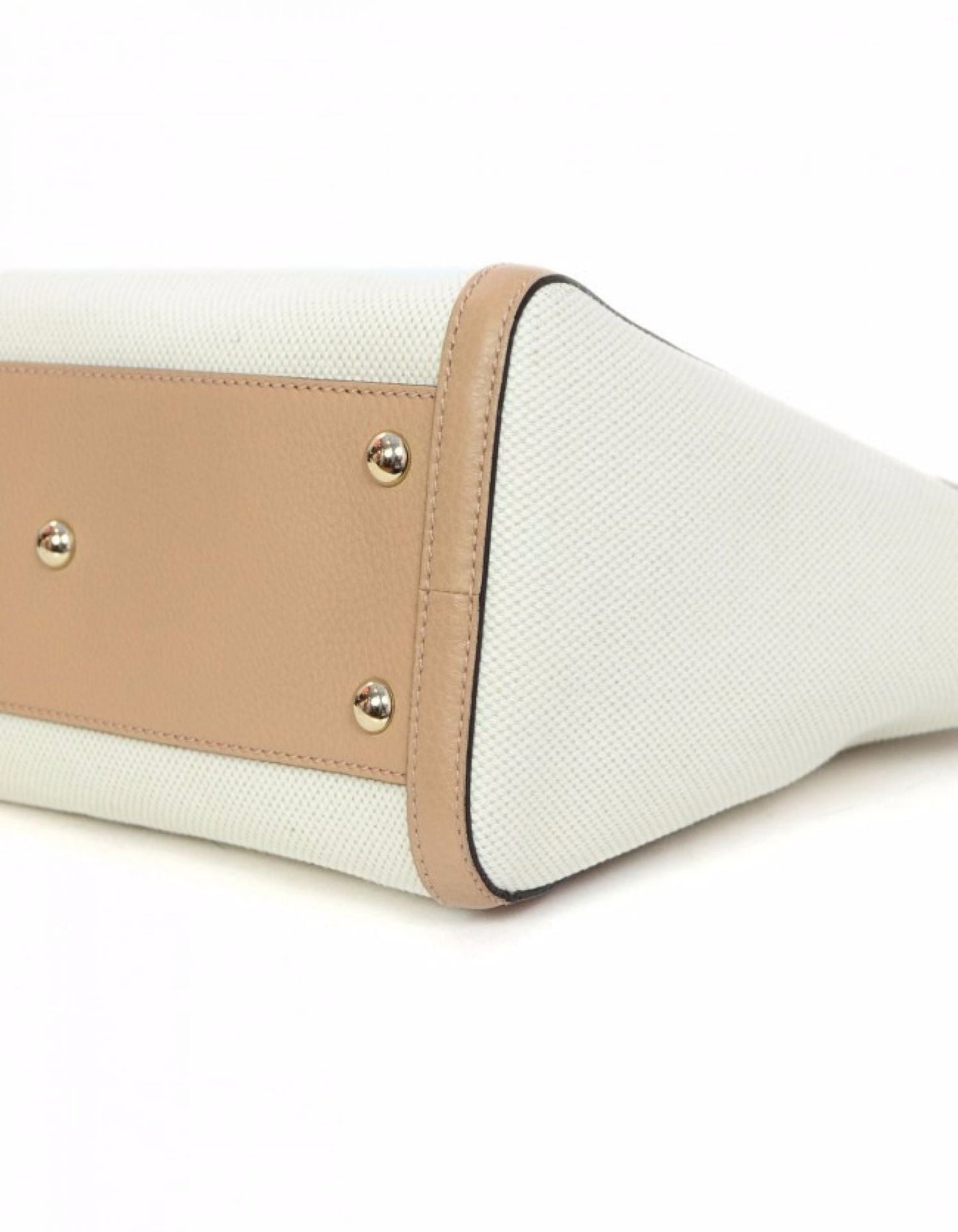 Gucci Off-White Canvas & Beige Leather Soho Satchel Bag