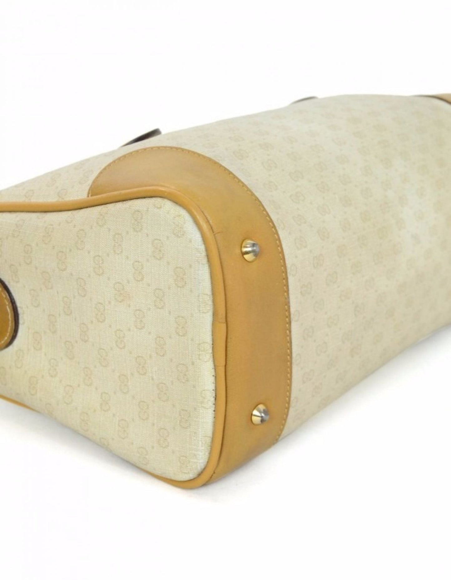 Gucci Beige & Tan Monogram Boston Bag