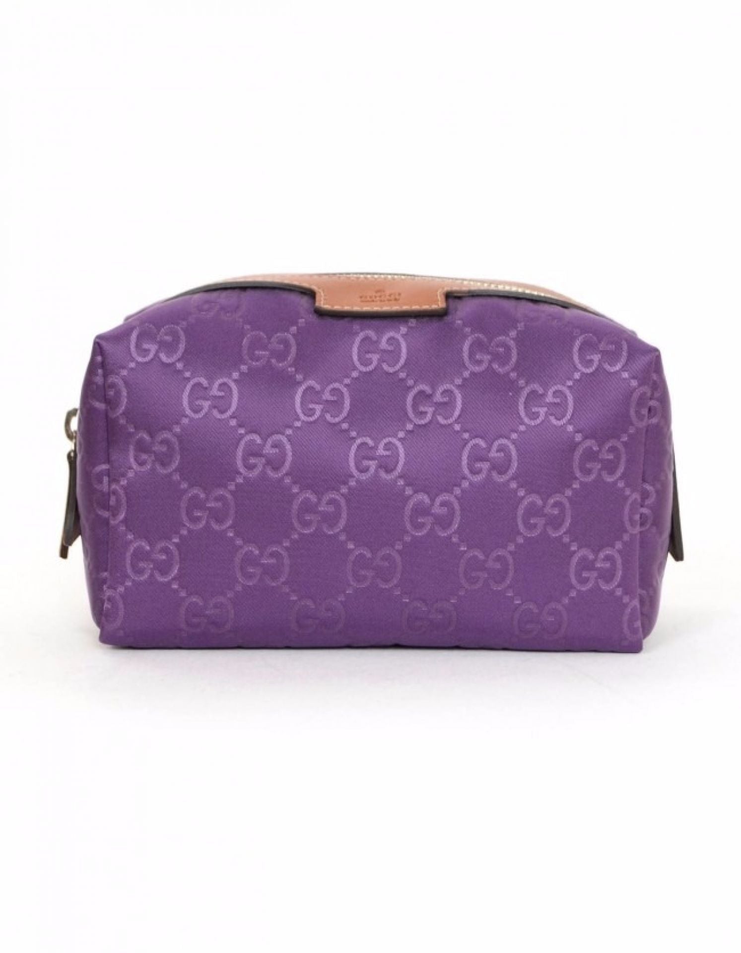 Gucci Purple Canvas Monogram Cosmetic Case