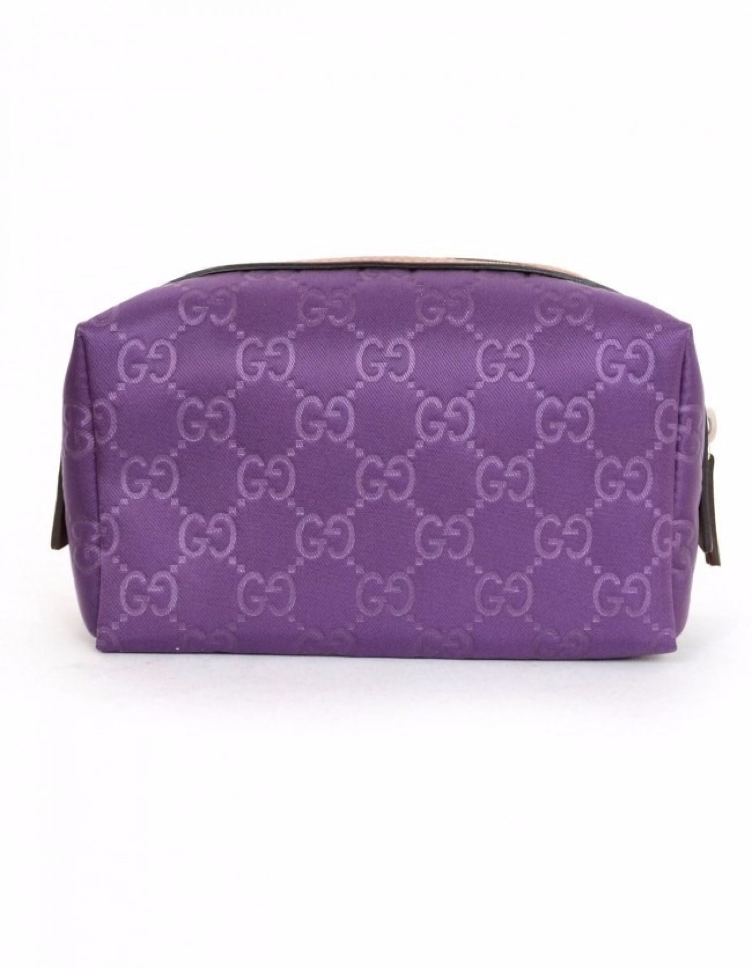 Gucci Purple Canvas Monogram Cosmetic Case