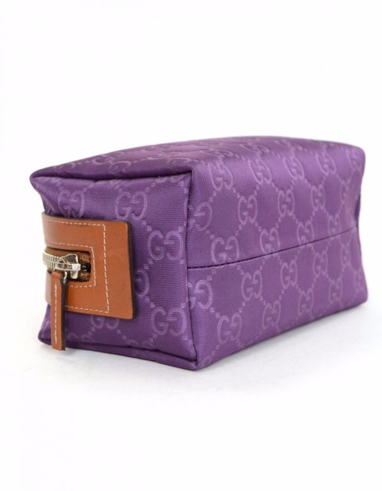 Gucci Purple Canvas Monogram Cosmetic Case