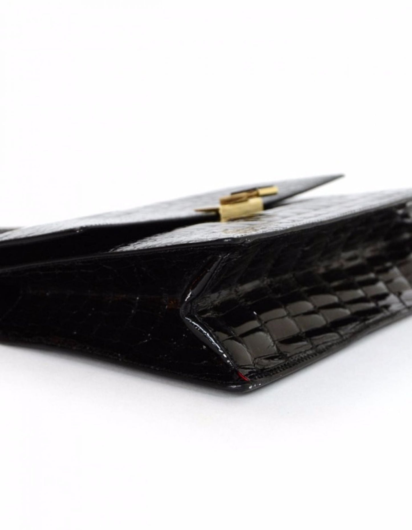 Gucci Black Crocodile Flap Bag
