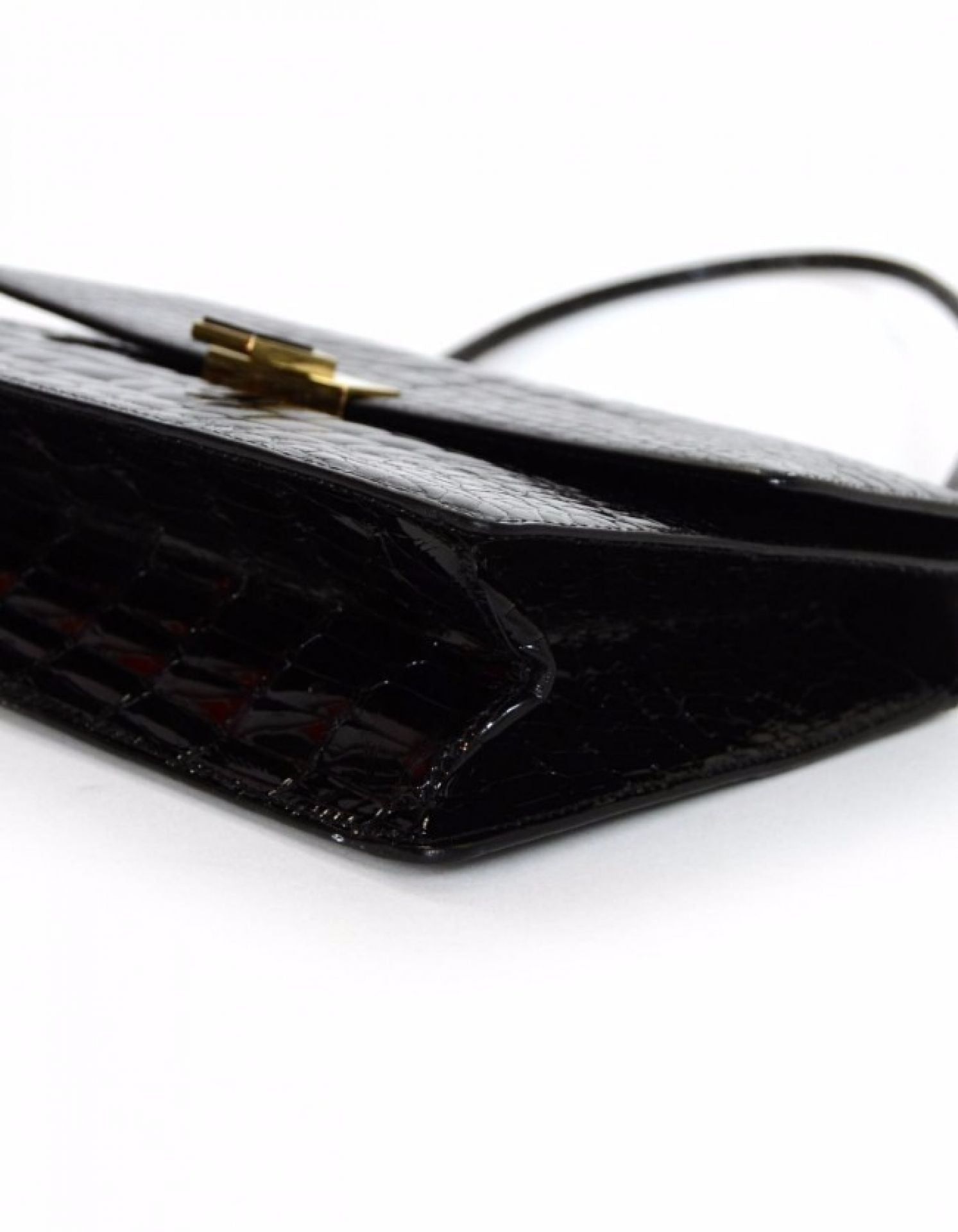 Gucci Black Crocodile Flap Bag