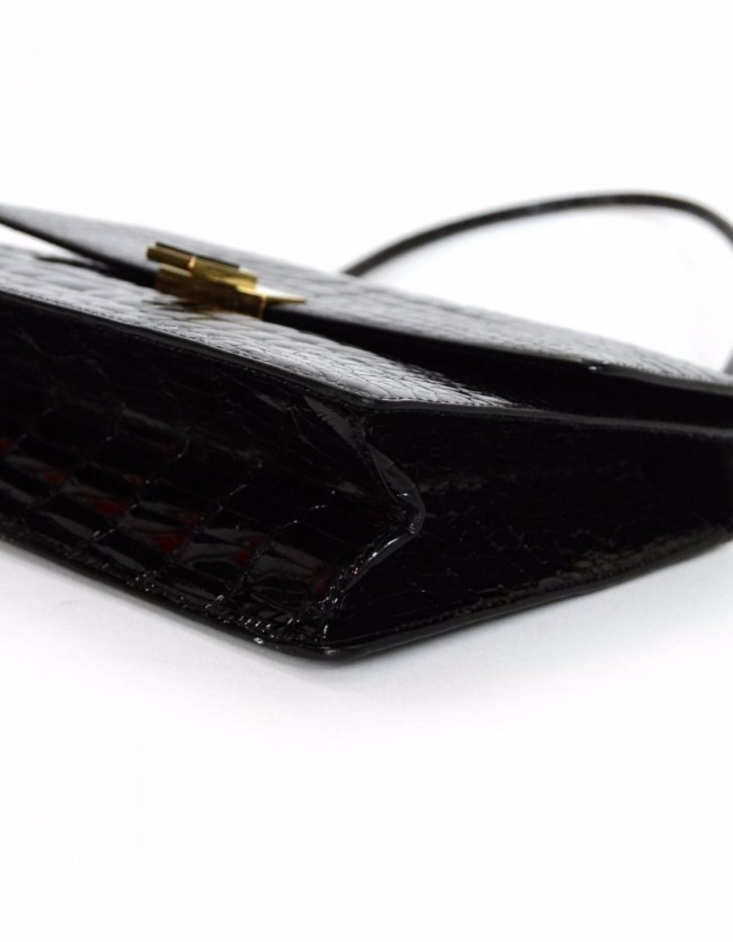 Gucci Black Crocodile Flap Bag