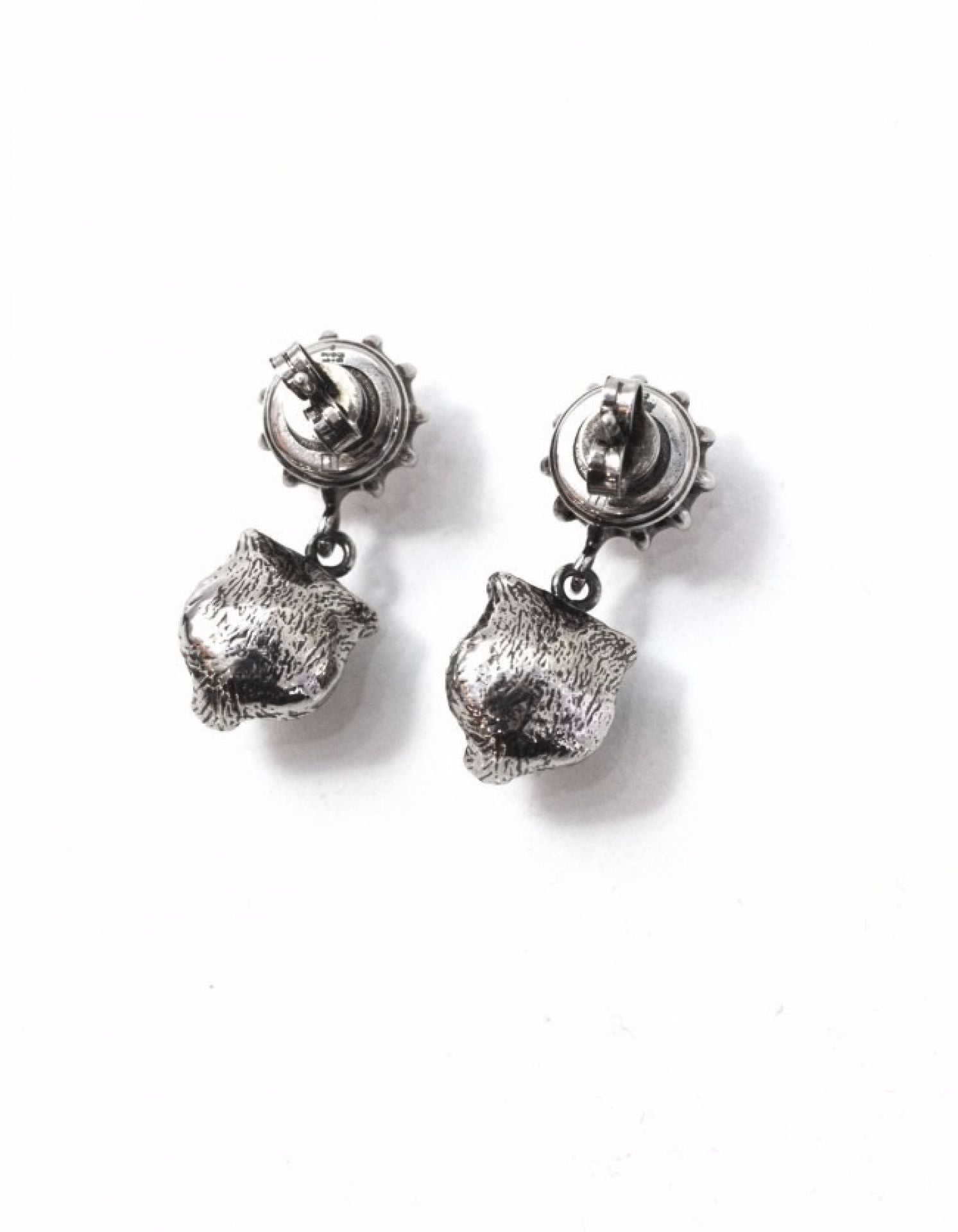 Gucci Pink Crystal Stud Earrings with Feline Head