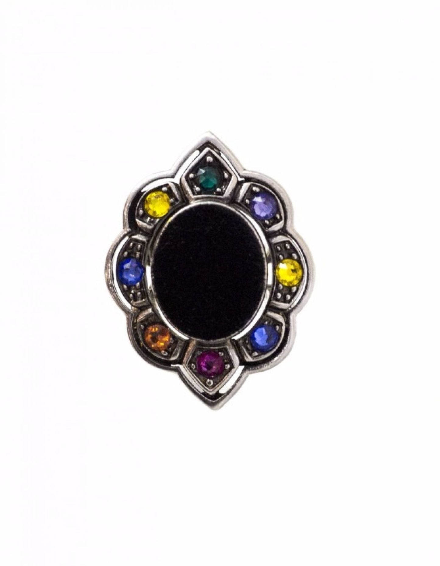 Gucci Black Velvet & Crystal Ring Sz 5