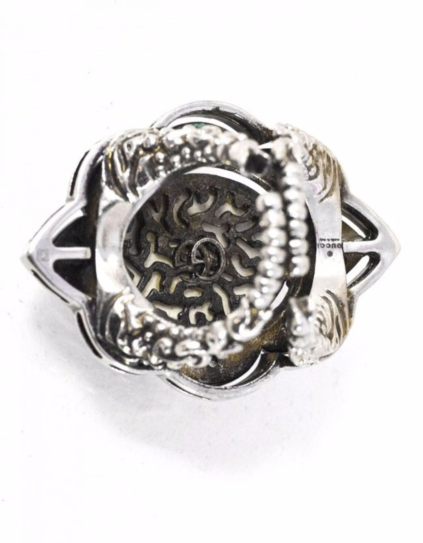 Gucci Black Velvet & Crystal Ring Sz 5