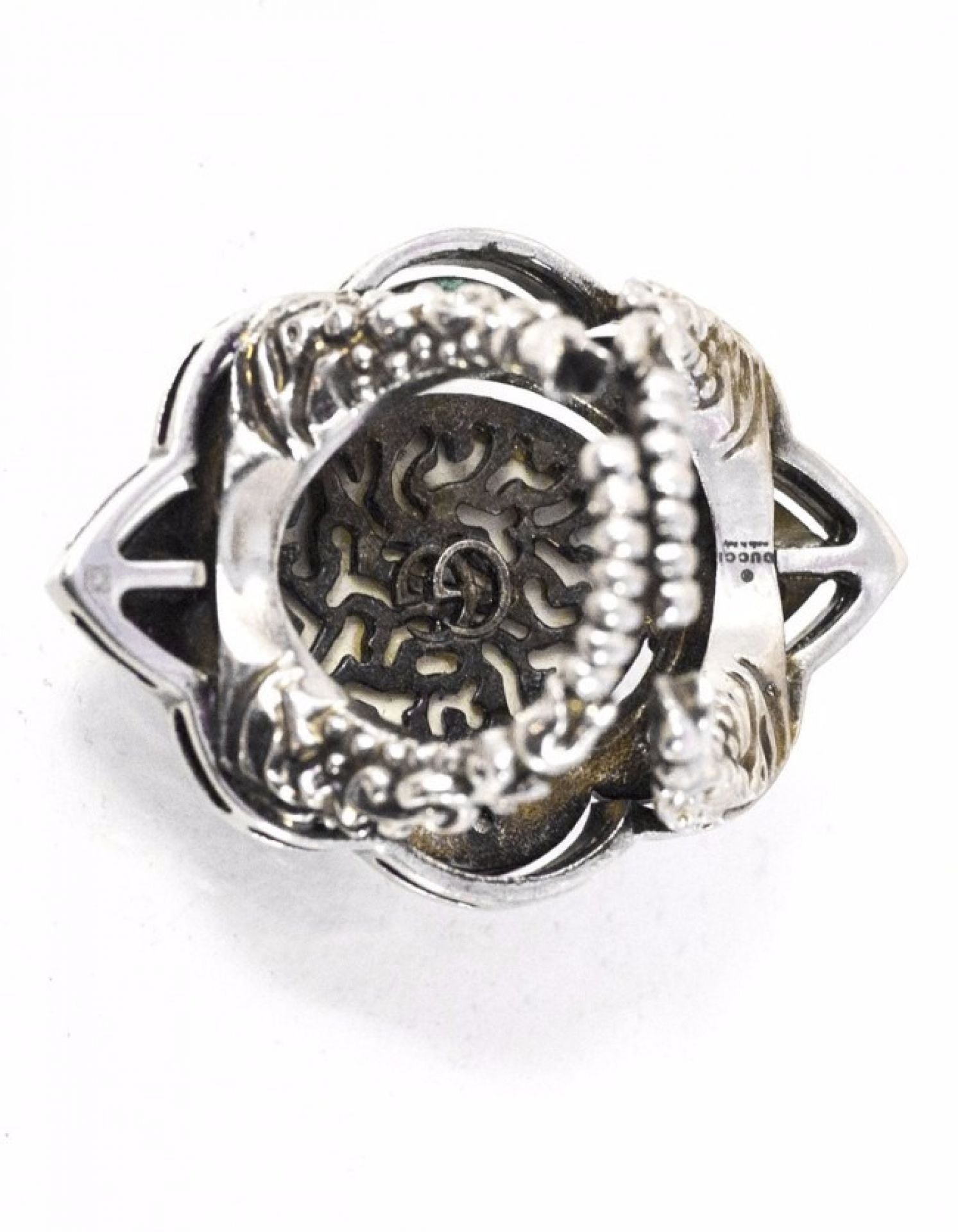Gucci Black Velvet & Crystal Ring Sz 5