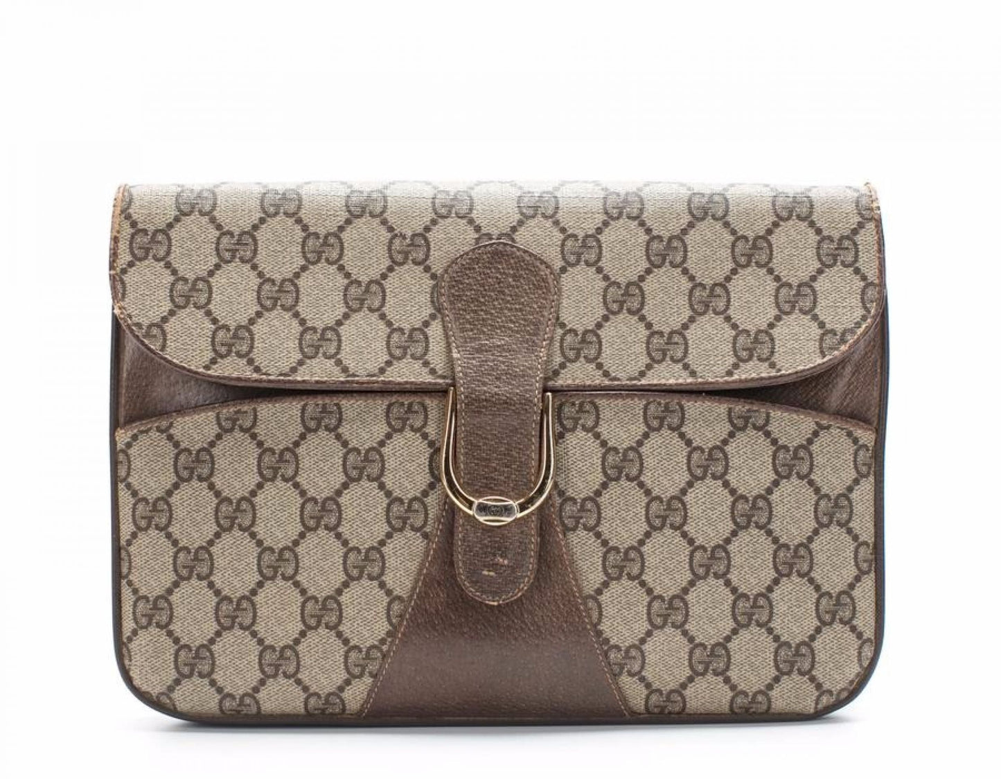 Gucci Beige Monogram GG Supreme Clutch Bag