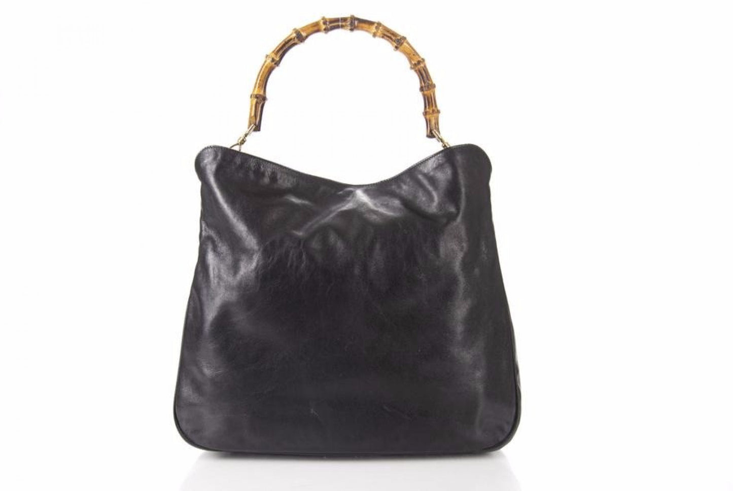 Gucci Black Leather Bamboo Diana Bag