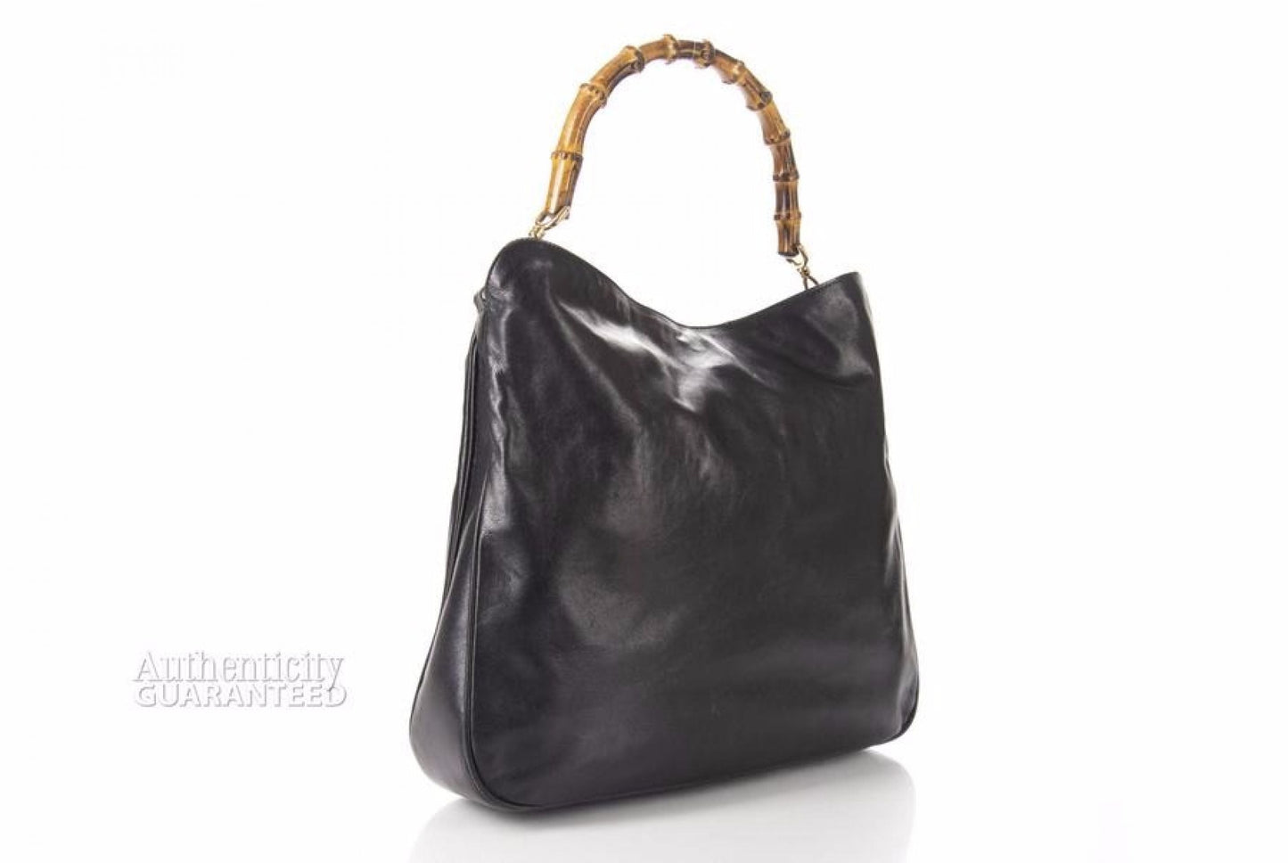 Gucci Black Leather Bamboo Diana Bag