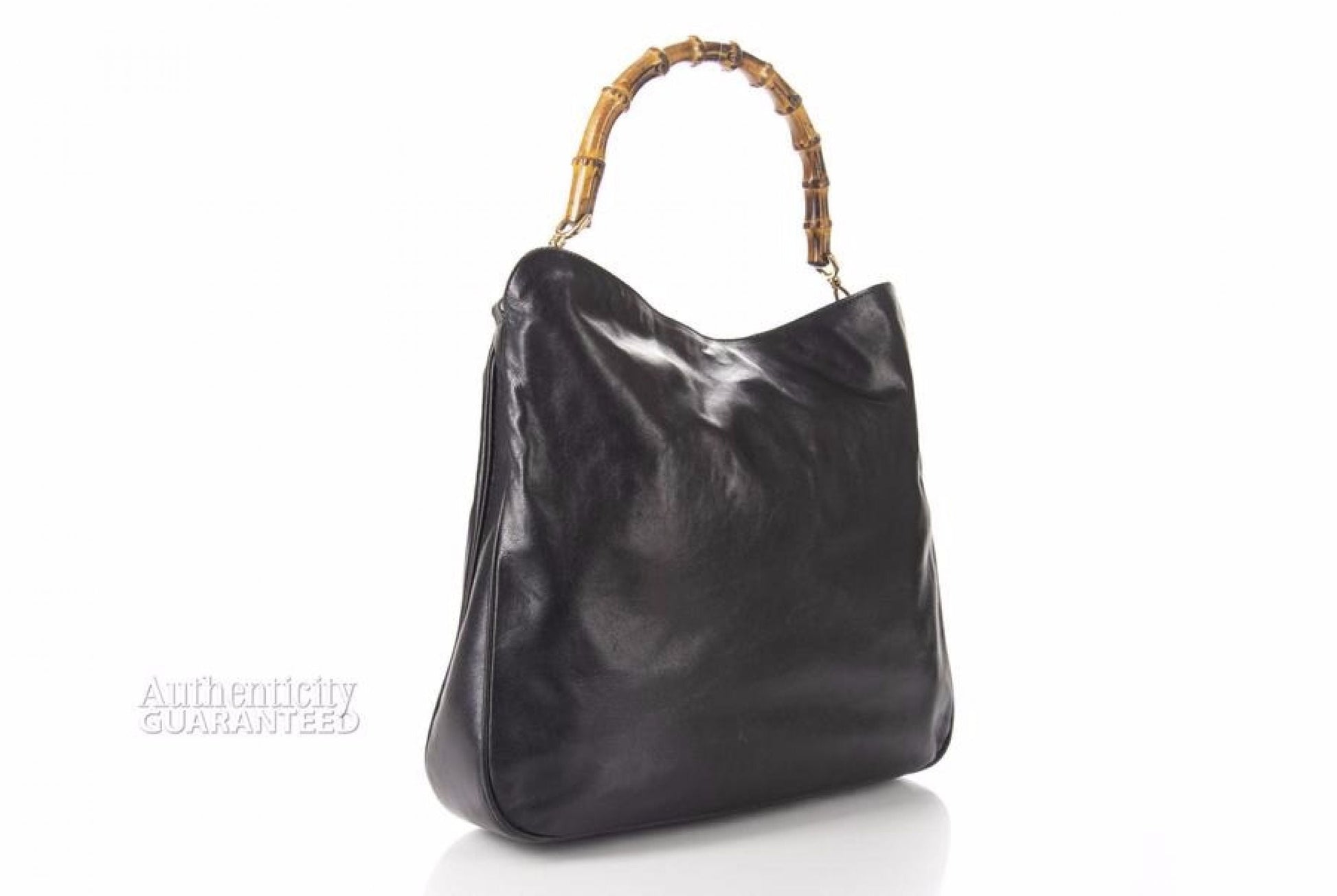Gucci Black Leather Bamboo Diana Bag