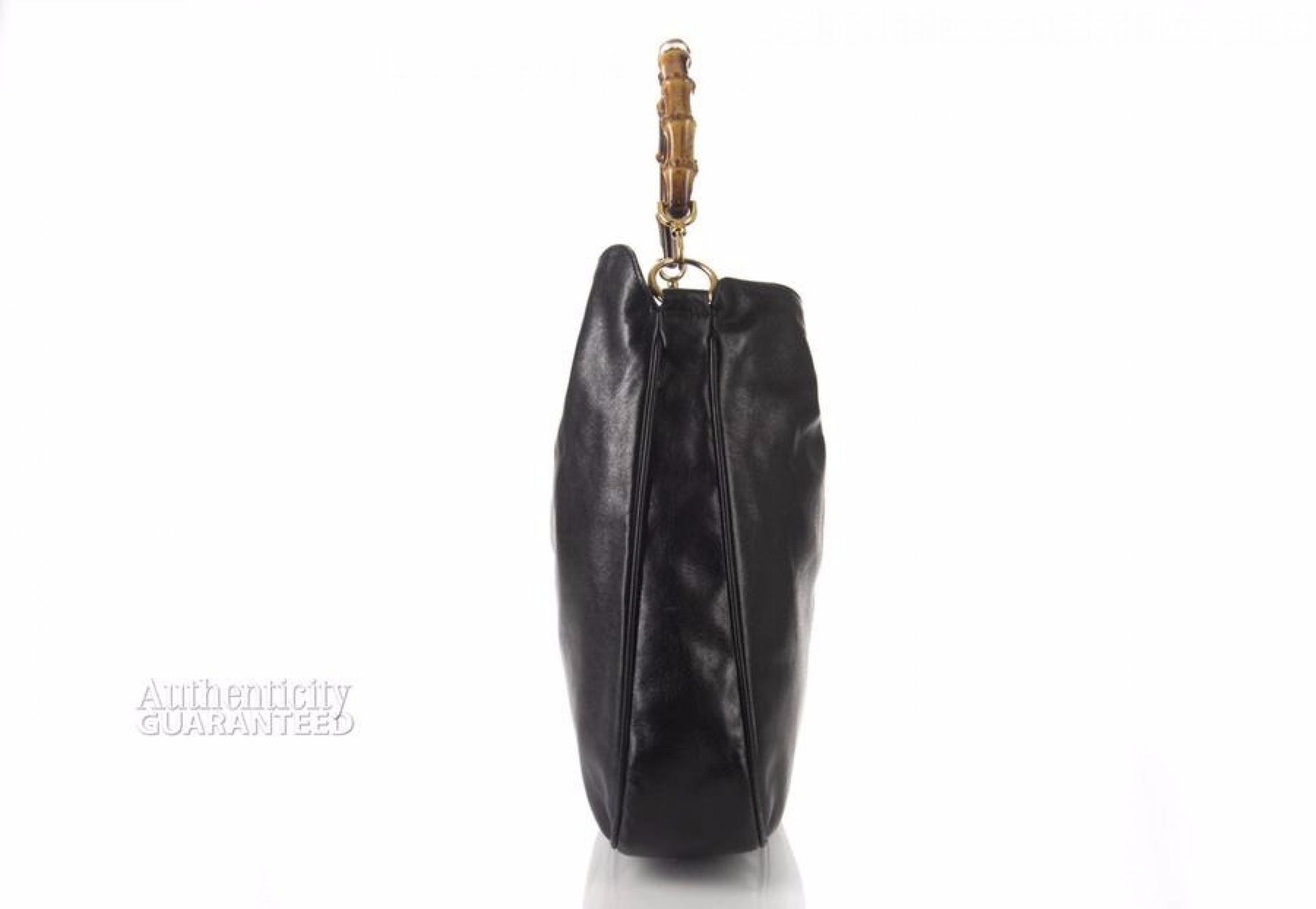 Gucci Black Leather Bamboo Diana Bag