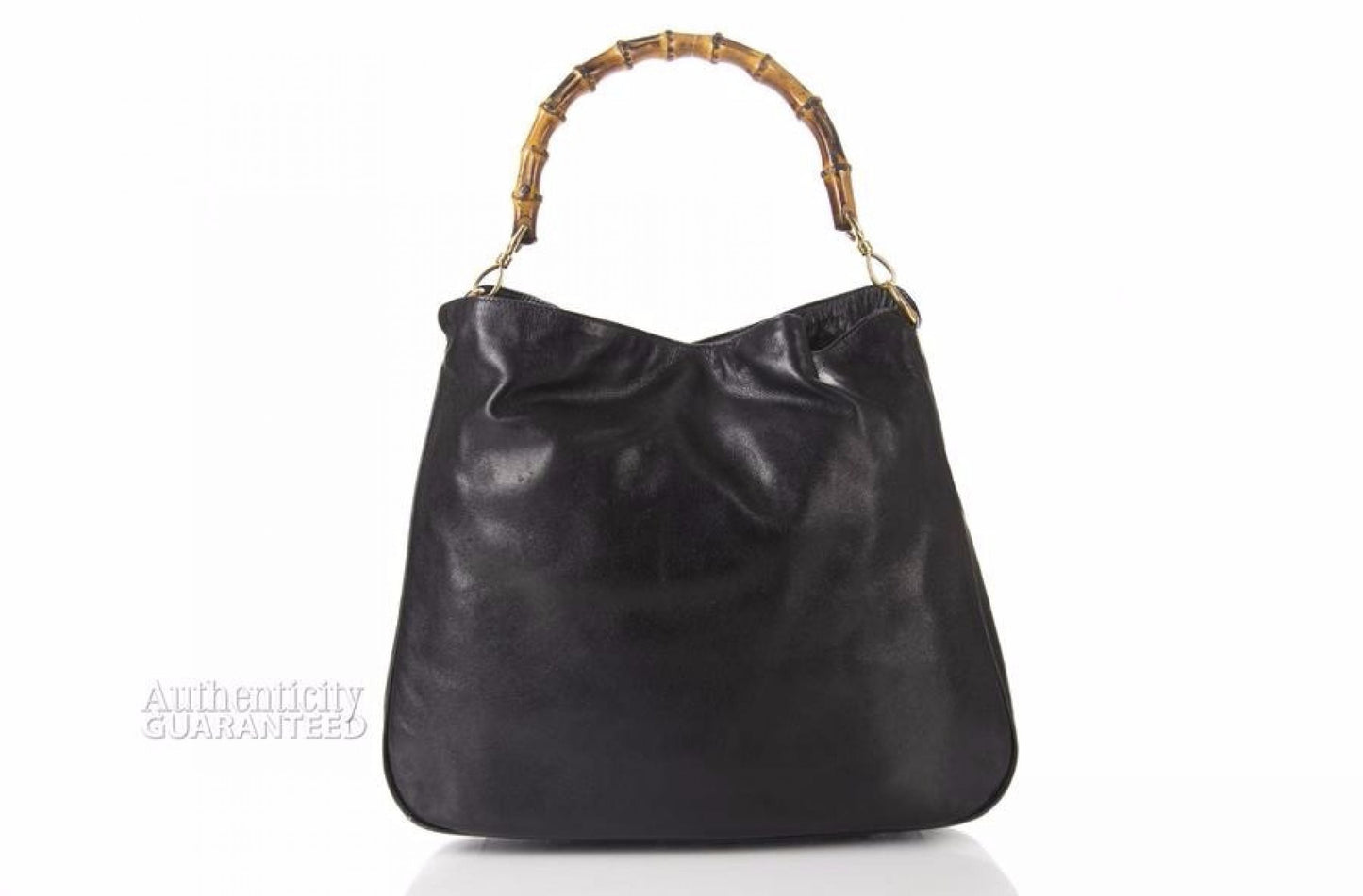 Gucci Black Leather Bamboo Diana Bag