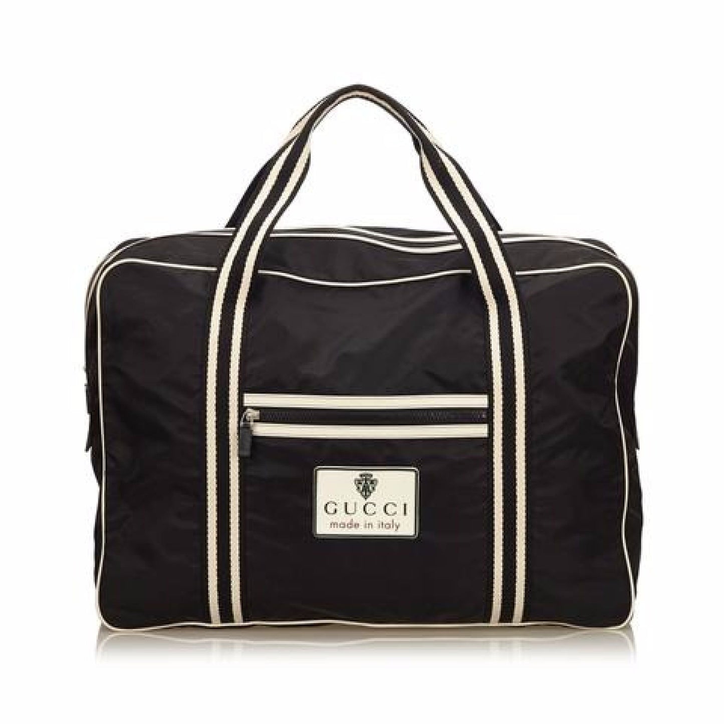 Black & White Gucci Nylon Travel Bag