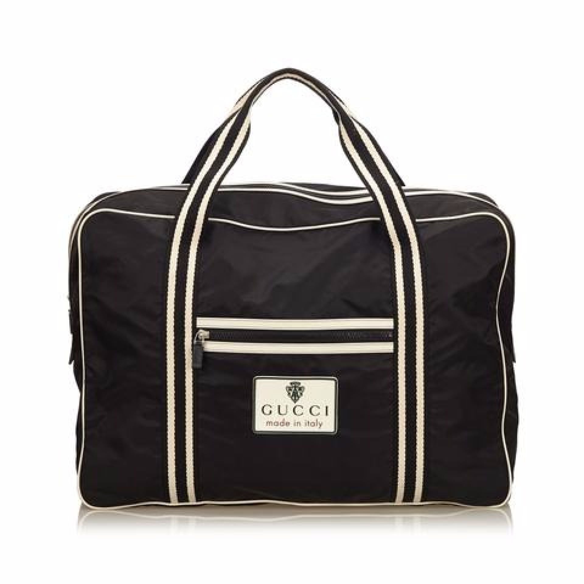Black & White Gucci Nylon Travel Bag