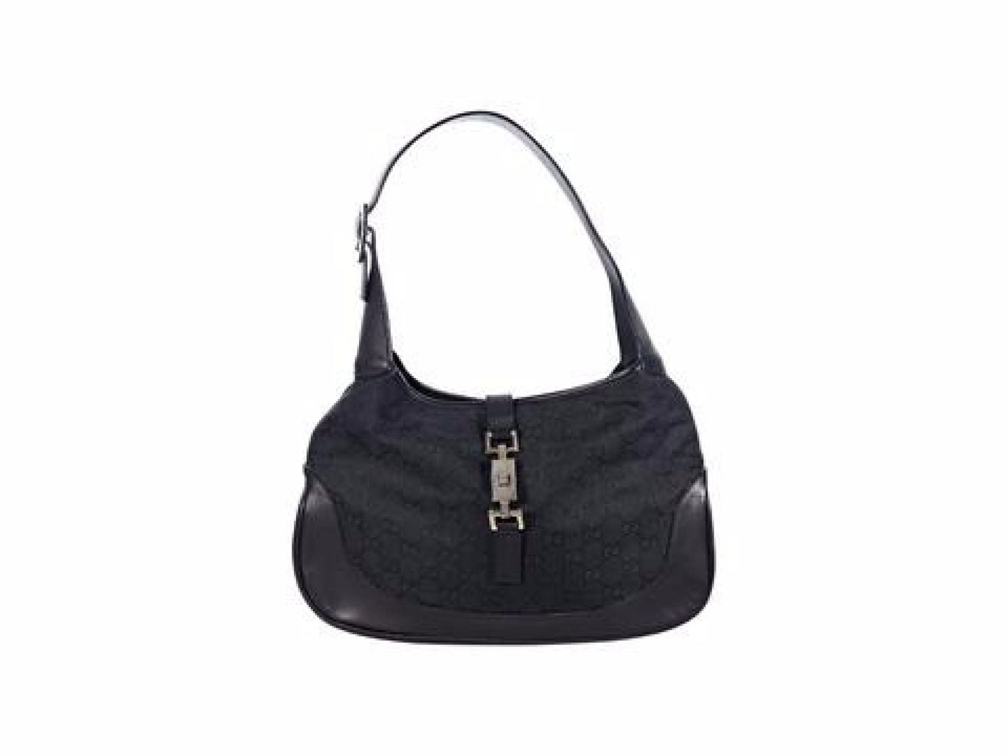 Black Gucci GG Canvas Jackie Shoulder Bag