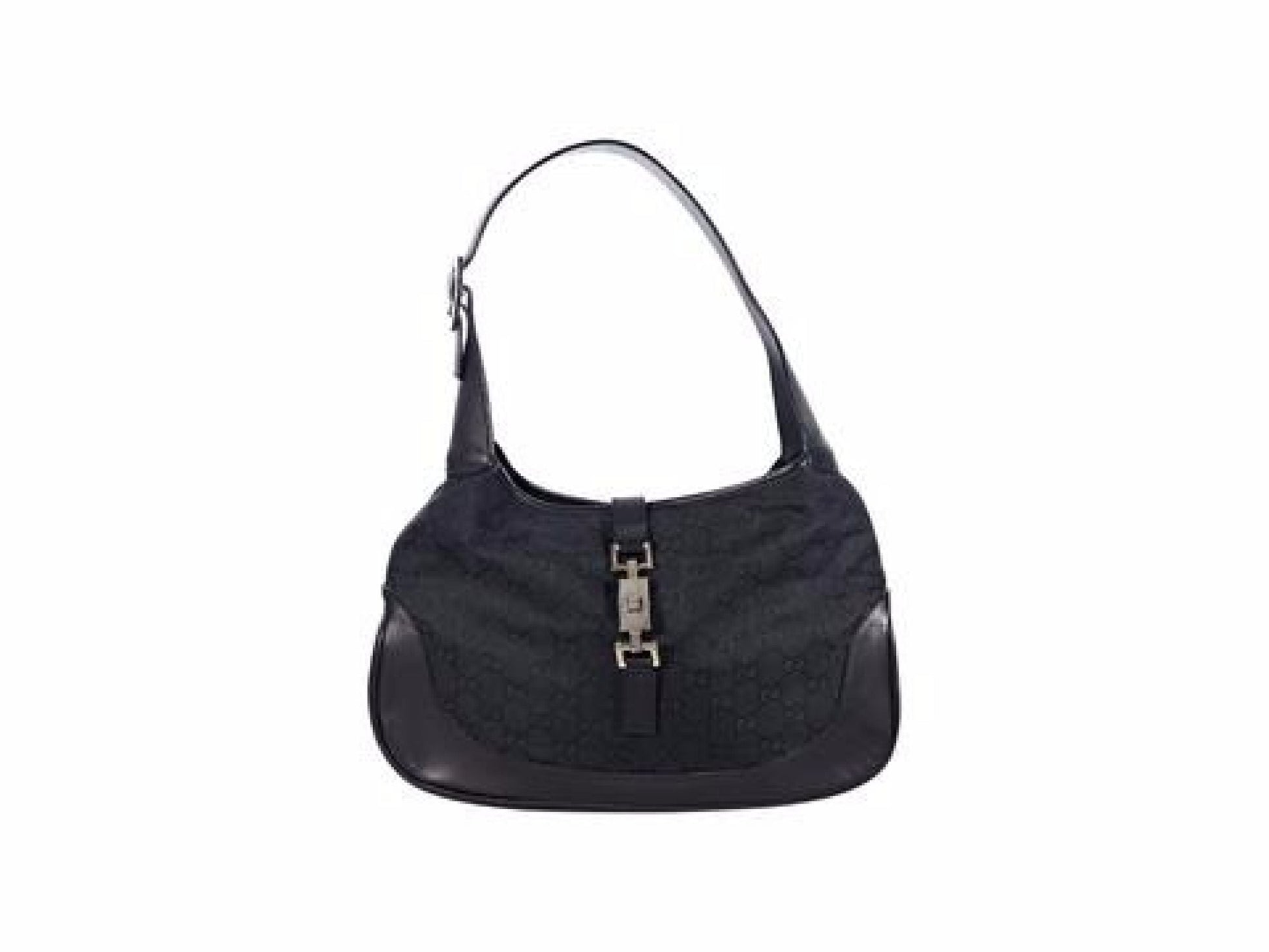 Black Gucci GG Canvas Jackie Shoulder Bag