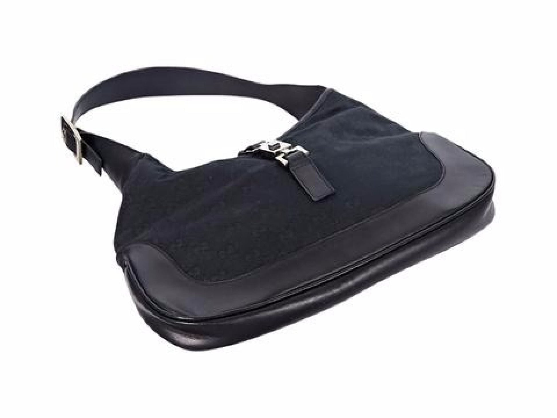 Black Gucci GG Canvas Jackie Shoulder Bag