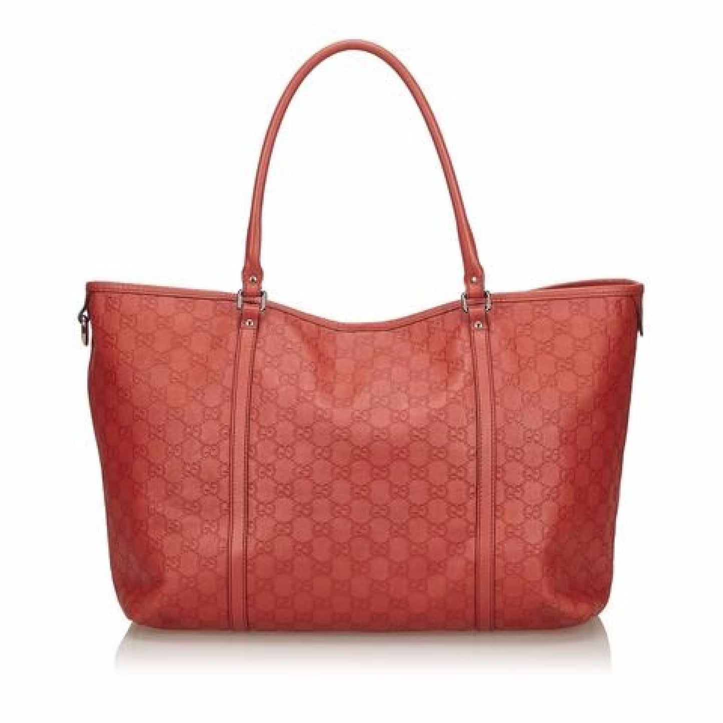 Orange Gucci Leather Guccissima Tote Bag
