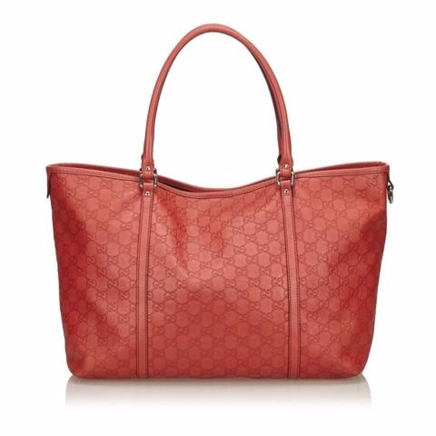 Orange Gucci Leather Guccissima Tote Bag